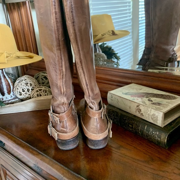 Freebird by Steven Irish leather Boots Distressed harness Western $295 Size 7 - Picture 9 of 10